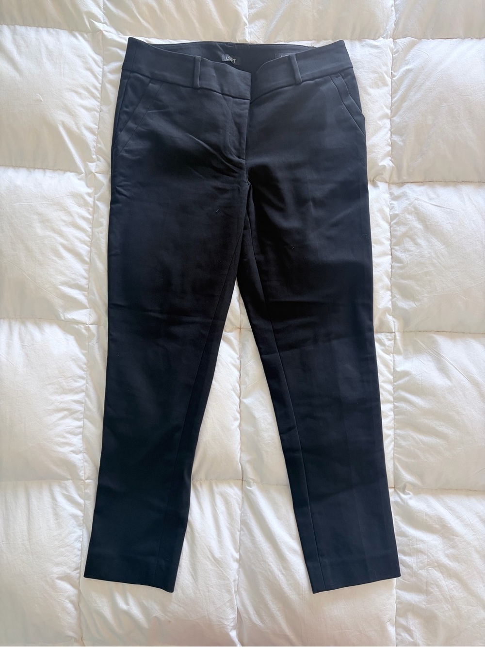 LOFT Black Slim Straight Ponte Trousers